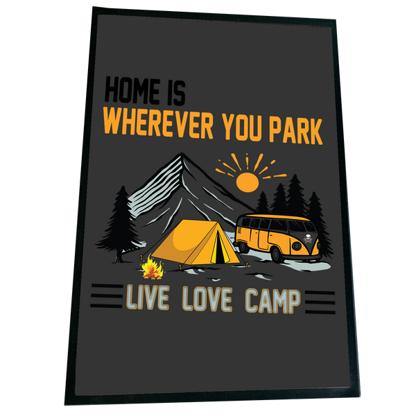 XXL Camping Fußmatte "Home ist wherever you park" 60x90 cm