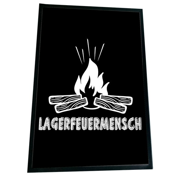 XXL Camping Fußmatte "Lagerfeuermensch" 60x90 cm