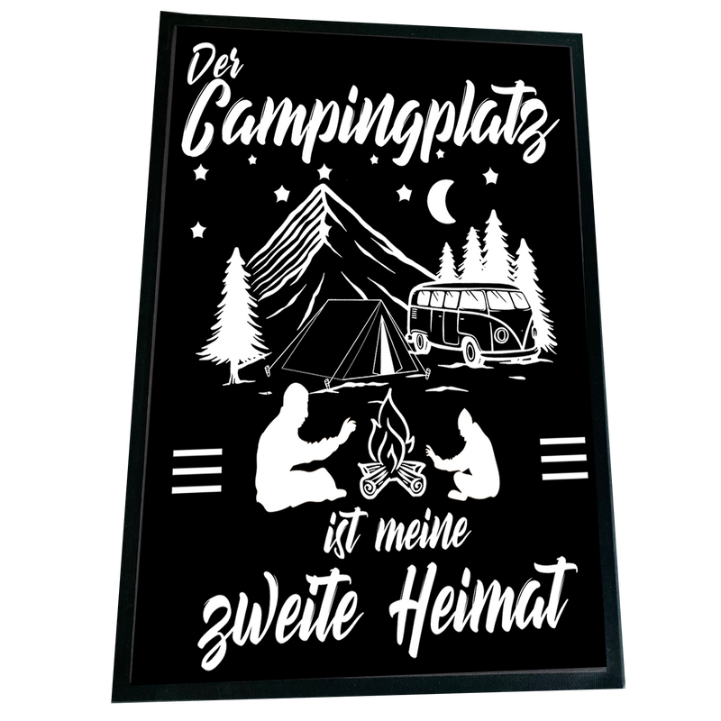 XXL Camping Fußmatte "Meine zweite Heimat" 60x90 cm