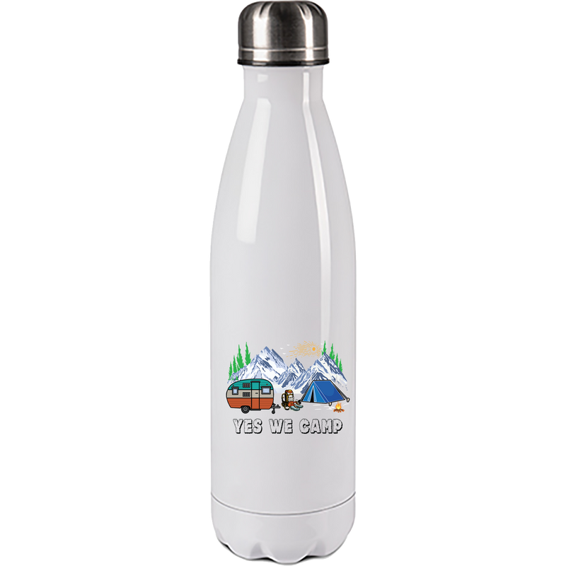 Camping Edelstahl Trinkflasche "Yes we camp" 500ml