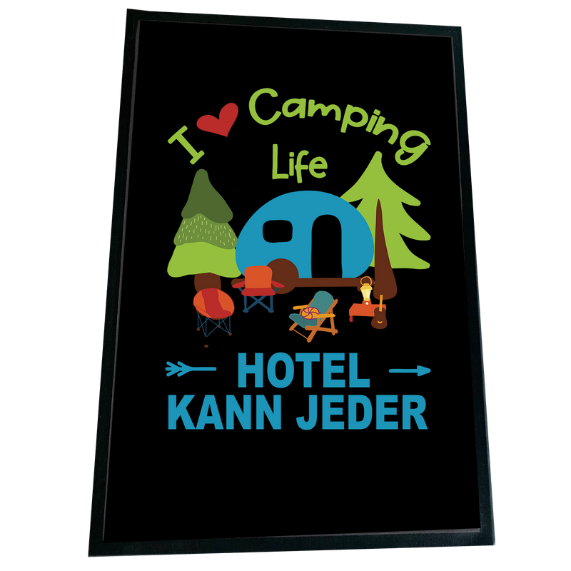 XXL Camping Fußmatte "Hotel kann jeder" 60x90 cm