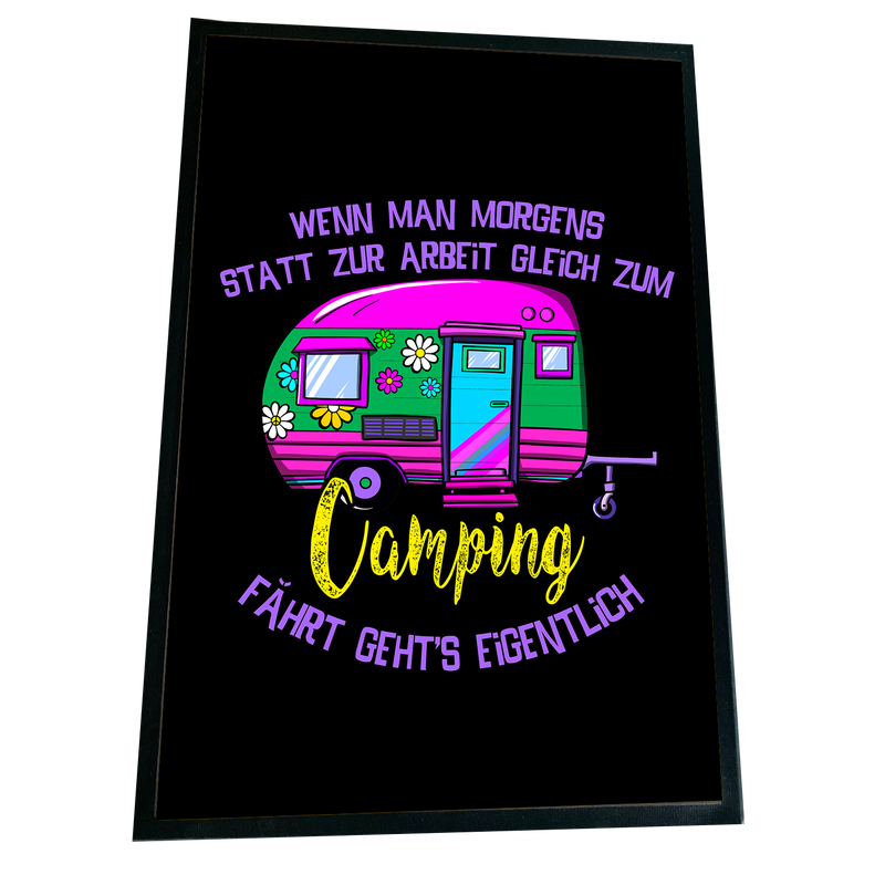XXL Camping Fußmatte "Camping statt Arbeit" 60x90 cm