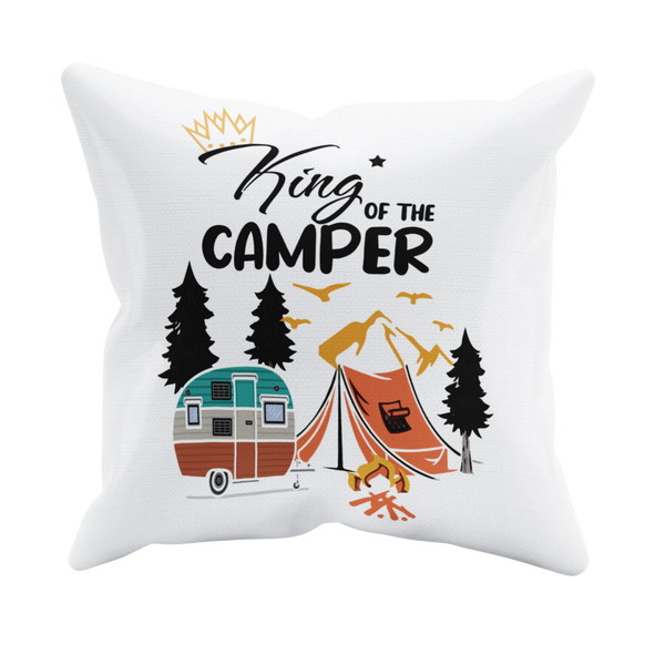 Camping Kissen "King of the Camper" 40x40 cm
