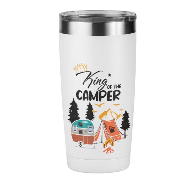 Edelstahl Trinkbecher "King of the Camper" 420 ml