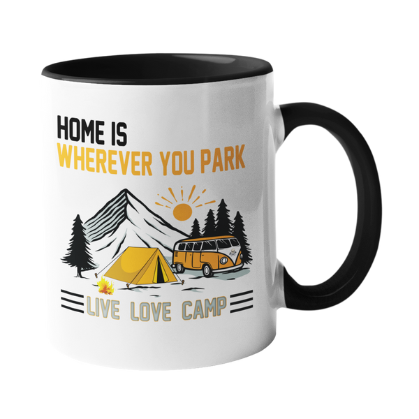 Camping-Tasse "Home ist wherever you park"