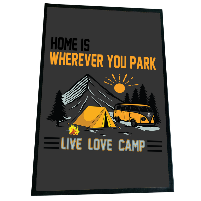 XXL Camping Fußmatte "Home ist wherever you park" 60x90 cm