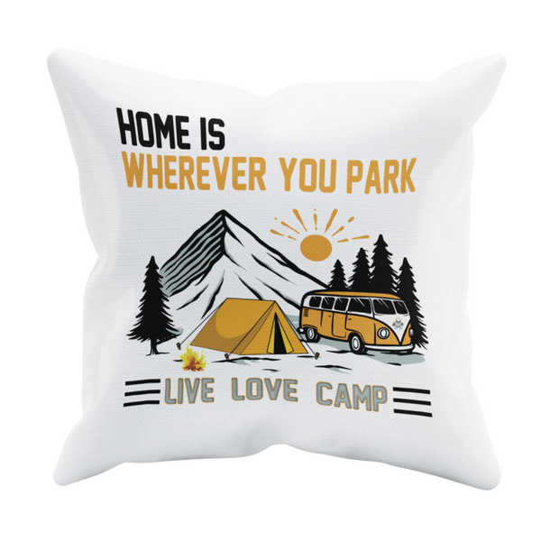 Camping Kissen "Home is wherever you park" 40x40 cm
