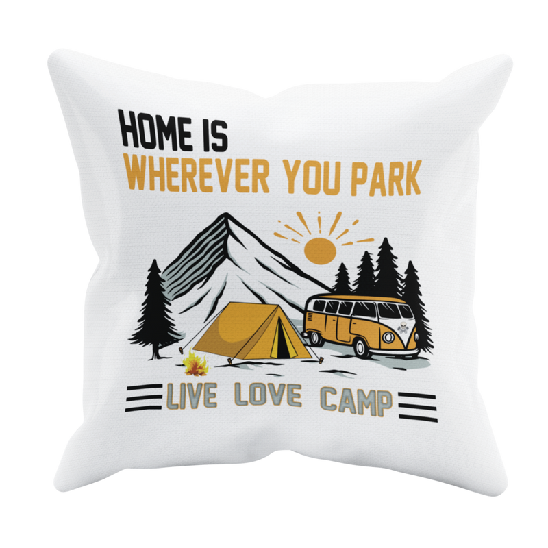 Camping Kissen "Home is wherever you park" 40x40 cm