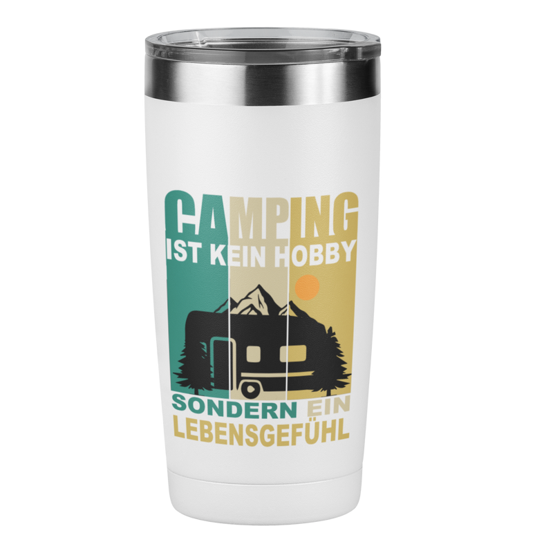 Edelstahl Trinkbecher "Camping ist kein Hobby" 420 ml