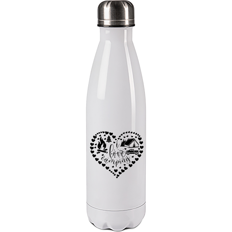 Edelstahl Trinkflasche "I love Camping" 500ml
