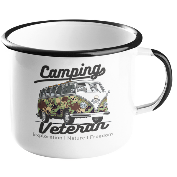Camping Emailletasse "Camping Veteran"