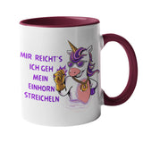 Tasse Einhorn mit Spruch "Mein Einhorn streicheln"