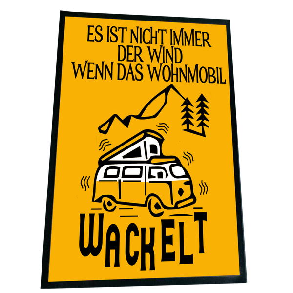 XXL Camping Fußmatte "Wohnmobil wackelt" 60x90 cm