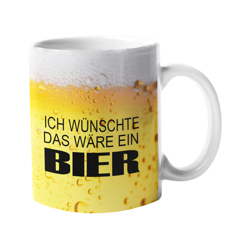 Tasse "Ich wünschte das wäre Bier" | Keramiktasse | Kaffeetasse mit Spruch | Motivation