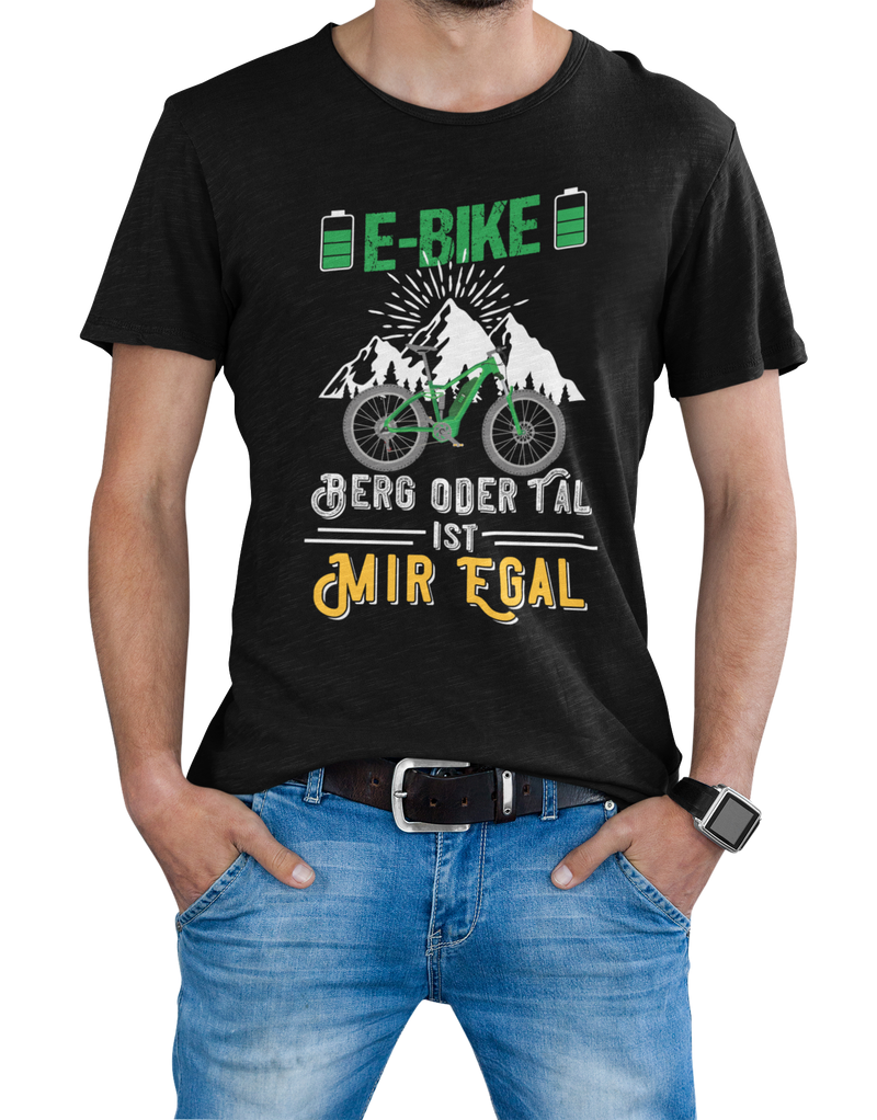 E-Bike T-Shirt "Berg oder Tal - ist mir egal"